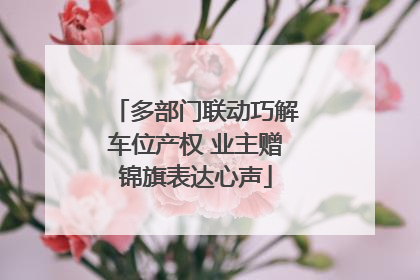 多部门联动巧解车位产权 业主赠锦旗表达心声