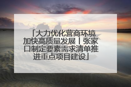 大力优化营商环境 加快高质量发展丨张家口制定要素需求清单推进重点项目建设