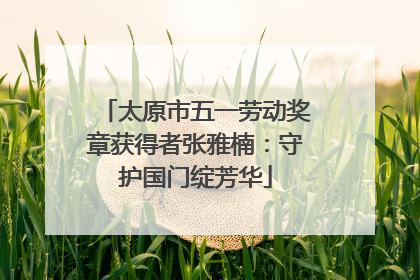 太原市五一劳动奖章获得者张雅楠：守护国门绽芳华