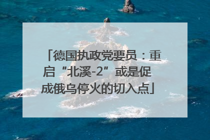 德国执政党要员：重启“北溪-2”或是促成俄乌停火的切入点