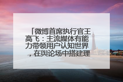 微博首席执行官王高飞：主流媒体有能力带领用户认知世界，在舆论场中搭建理性的讨论空间