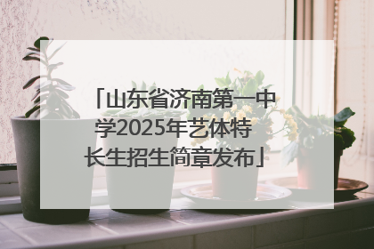 山东省济南第一中学2025年艺体特长生招生简章发布