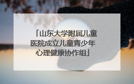 山东大学附属儿童医院成立儿童青少年心理健康协作组