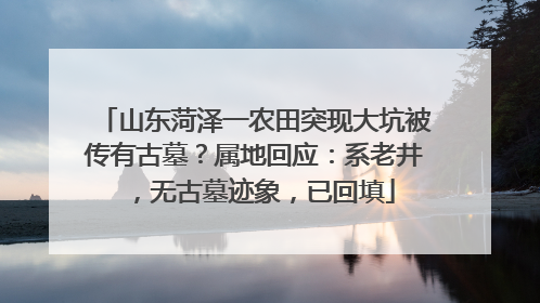 山东菏泽一农田突现大坑被传有古墓？属地回应：系老井，无古墓迹象，已回填