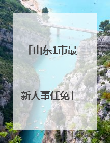 山东1市最新人事任免