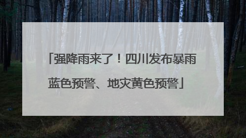 强降雨来了！四川发布暴雨蓝色预警、地灾黄色预警