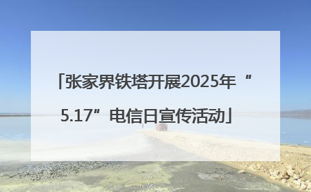 张家界铁塔开展2025年“5.17”电信日宣传活动