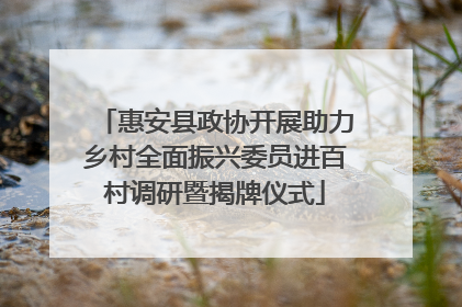 惠安县政协开展助力乡村全面振兴委员进百村调研暨揭牌仪式