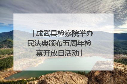 成武县检察院举办民法典颁布五周年检察开放日活动