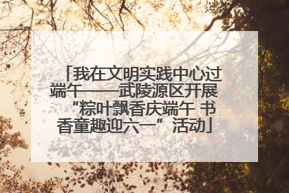 我在文明实践中心过端午——武陵源区开展“粽叶飘香庆端午 书香童趣迎六一”活动