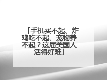 手机买不起、炸鸡吃不起、宠物养不起？这届美国人活得好难