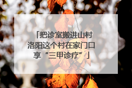 把诊室搬进山村 洛阳这个村在家门口享“三甲诊疗”