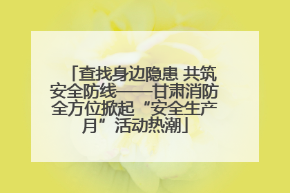 查找身边隐患 共筑安全防线——甘肃消防全方位掀起“安全生产月”活动热潮