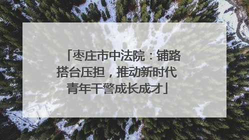 枣庄市中法院：铺路搭台压担，推动新时代青年干警成长成才
