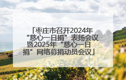 枣庄市召开2024年“慈心一日捐”表扬会议暨2025年“慈心一日捐”网络募捐动员会议
