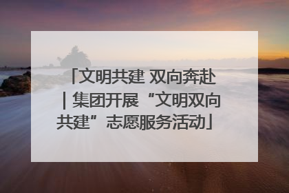 文明共建 双向奔赴｜集团开展“文明双向共建”志愿服务活动
