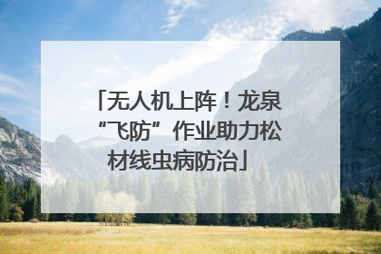 无人机上阵！龙泉“飞防”作业助力松材线虫病防治
