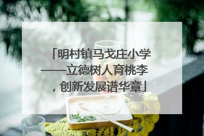 明村镇马戈庄小学——立德树人育桃李，创新发展谱华章