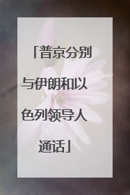 普京分别与伊朗和以色列领导人通话