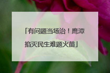 有问题当场治！鹰潭掐灭民生难题火苗