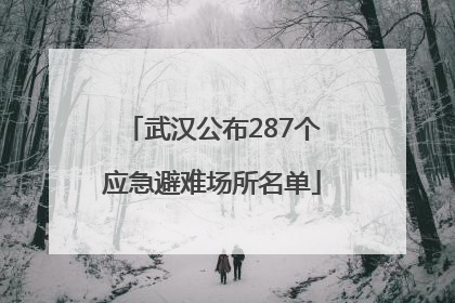 武汉公布287个应急避难场所名单