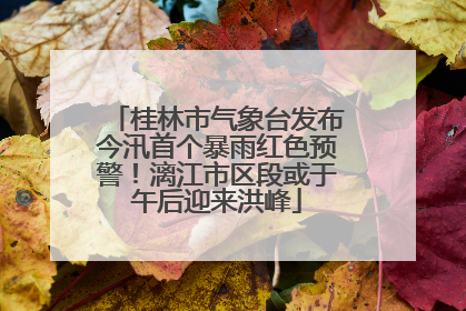 桂林市气象台发布今汛首个暴雨红色预警！漓江市区段或于午后迎来洪峰