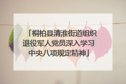 桐柏县清淮街道组织退役军人党员深入学习中央八项规定精神