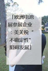 欧洲电池展参展企业：美关税“不确定性”阻碍发展