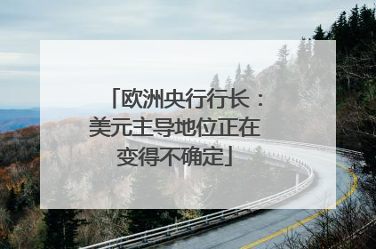 欧洲央行行长：美元主导地位正在变得不确定