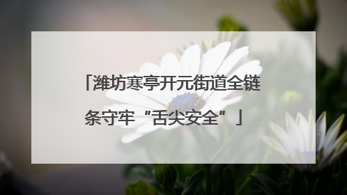 潍坊寒亭开元街道全链条守牢“舌尖安全”