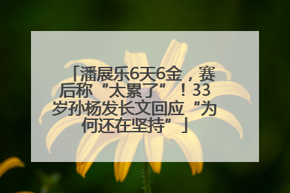 潘展乐6天6金，赛后称“太累了”！33岁孙杨发长文回应“为何还在坚持”