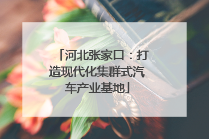 河北张家口：打造现代化集群式汽车产业基地