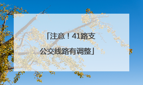 注意！41路支公交线路有调整