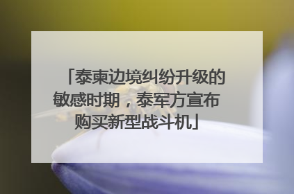 泰柬边境纠纷升级的敏感时期，泰军方宣布购买新型战斗机