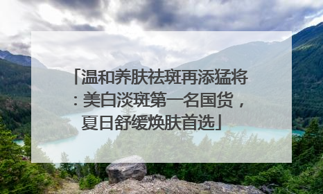 温和养肤祛斑再添猛将：美白淡斑第一名国货，夏日舒缓焕肤首选