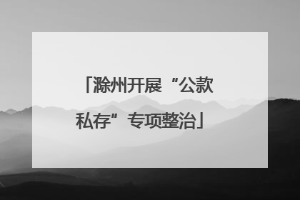 滁州开展“公款私存”专项整治