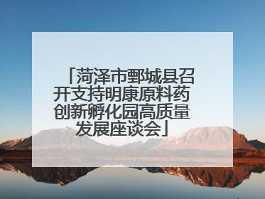菏泽市鄄城县召开支持明康原料药创新孵化园高质量发展座谈会