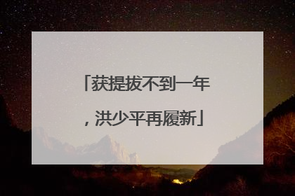 获提拔不到一年，洪少平再履新