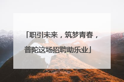 职引未来，筑梦青春，普陀这场招聘助乐业