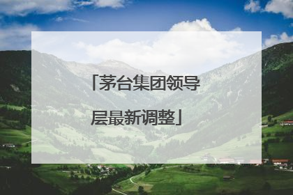 茅台集团领导层最新调整
