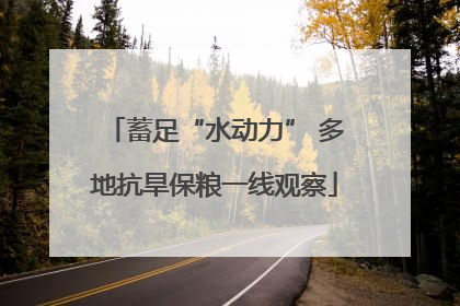 蓄足“水动力” 多地抗旱保粮一线观察