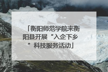 衡阳师范学院来衡阳县开展“入企下乡”科技服务活动