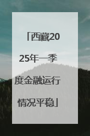 西藏2025年一季度金融运行情况平稳