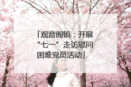 观音阁镇：开展“七一”走访慰问困难党员活动