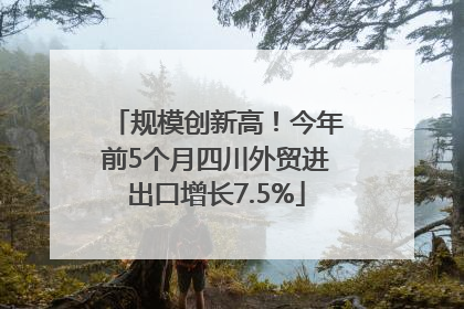 规模创新高！今年前5个月四川外贸进出口增长7.5%