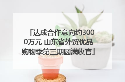 达成合作意向约3000万元 山东省外贸优品购物季第三期圆满收官
