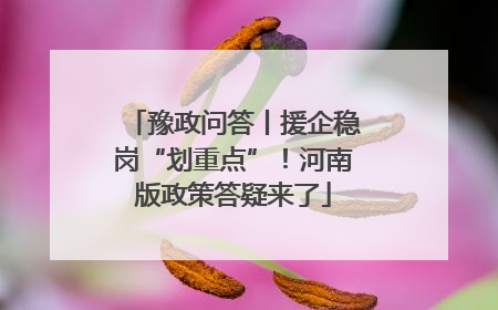 豫政问答丨援企稳岗“划重点”！河南版政策答疑来了