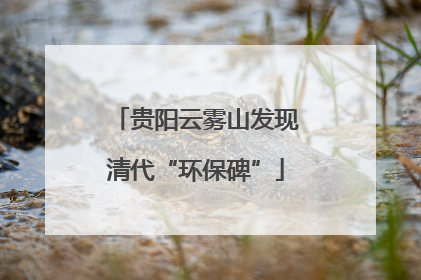 贵阳云雾山发现清代“环保碑”