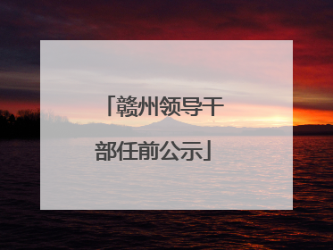 赣州领导干部任前公示