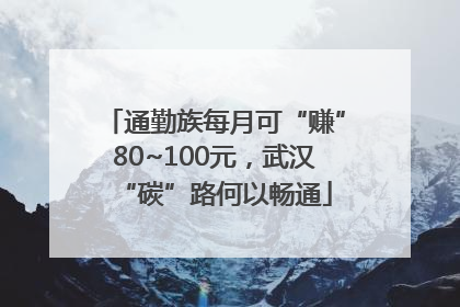 通勤族每月可“赚”80~100元，武汉“碳”路何以畅通